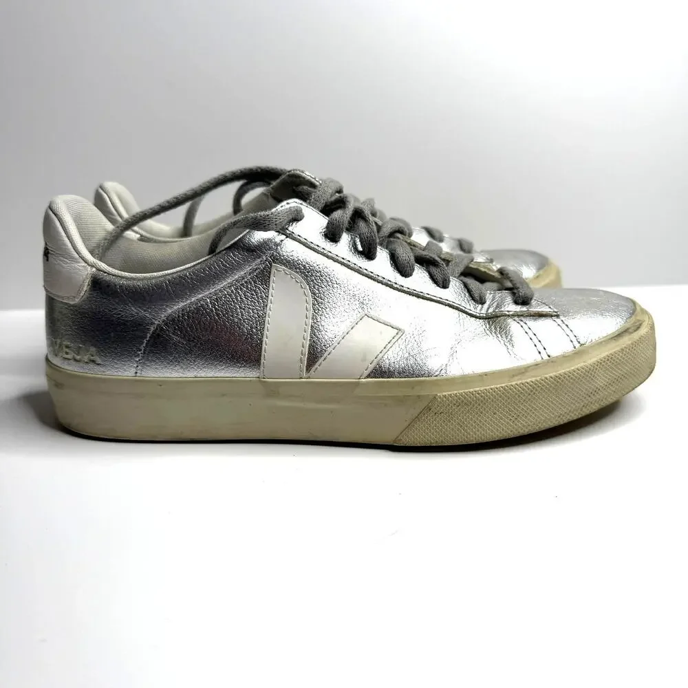 Veja Silver and Gray Women's Sneakers - Picture 2 of 6